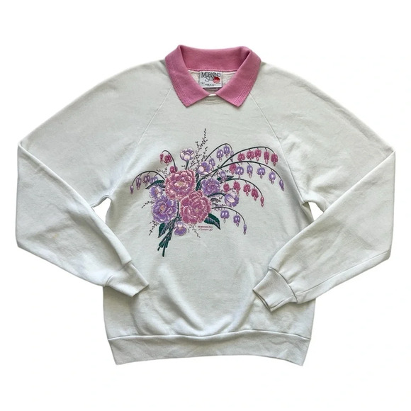 Vintage 90’s Morning Sun Collared Grandmacore Pullover - Picture 1 of 9